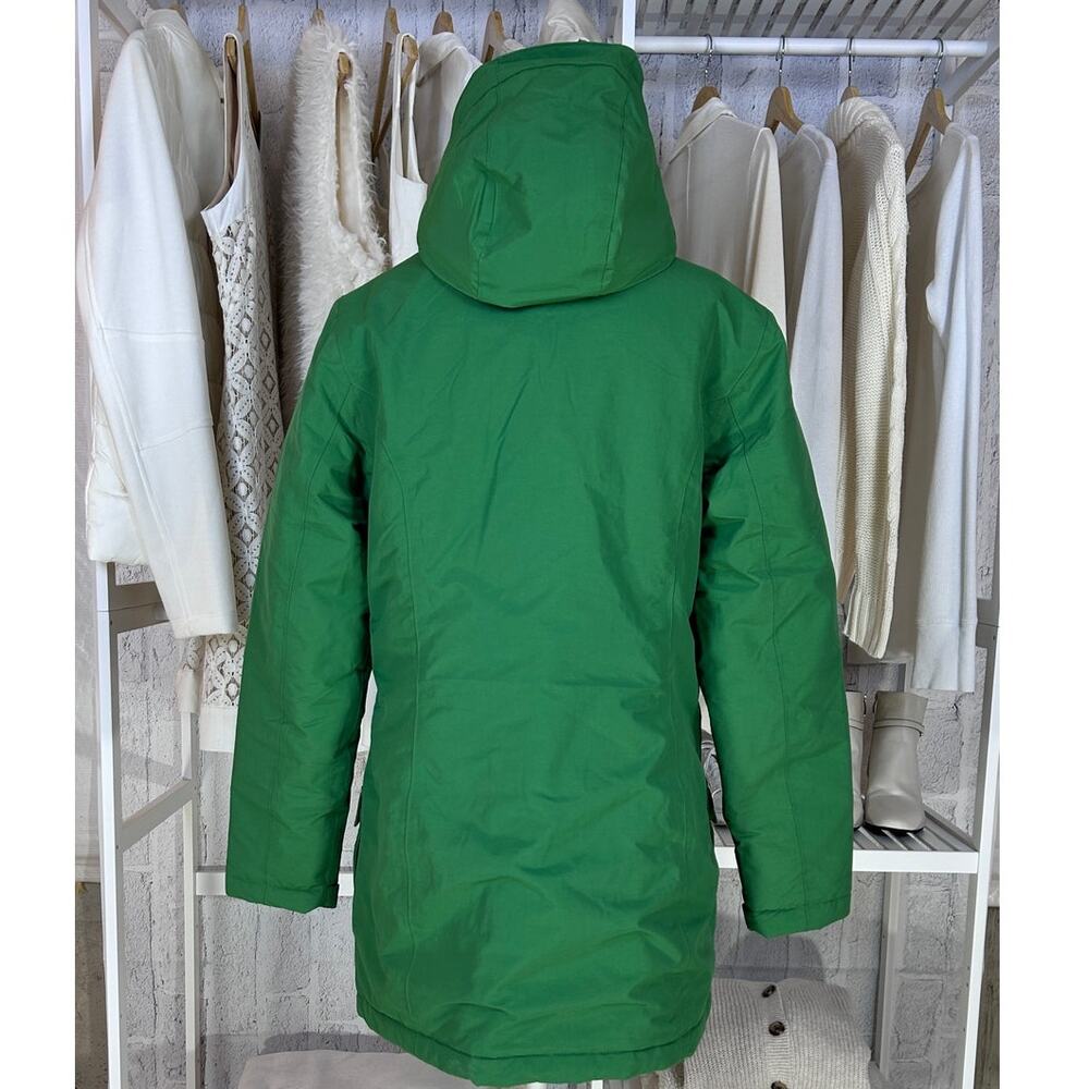 Land's End Women's Sz S Green Hooded Waterproof Lined Squall Coat SI #0004 - Picture 4 of 7